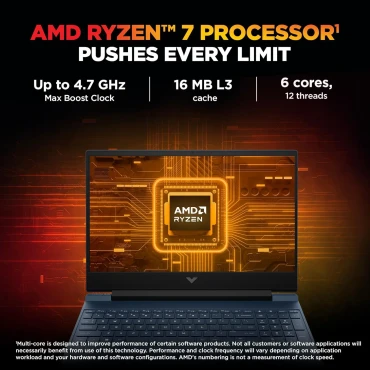 HP 15FB3130AX Gaming Laptop AMD Ryzen 7 7445HS 16GB RAM 512GB SSD NVIDIA RTX 4050 6GB 15.6 Inch Full HD Display Windows 11 - Image 2